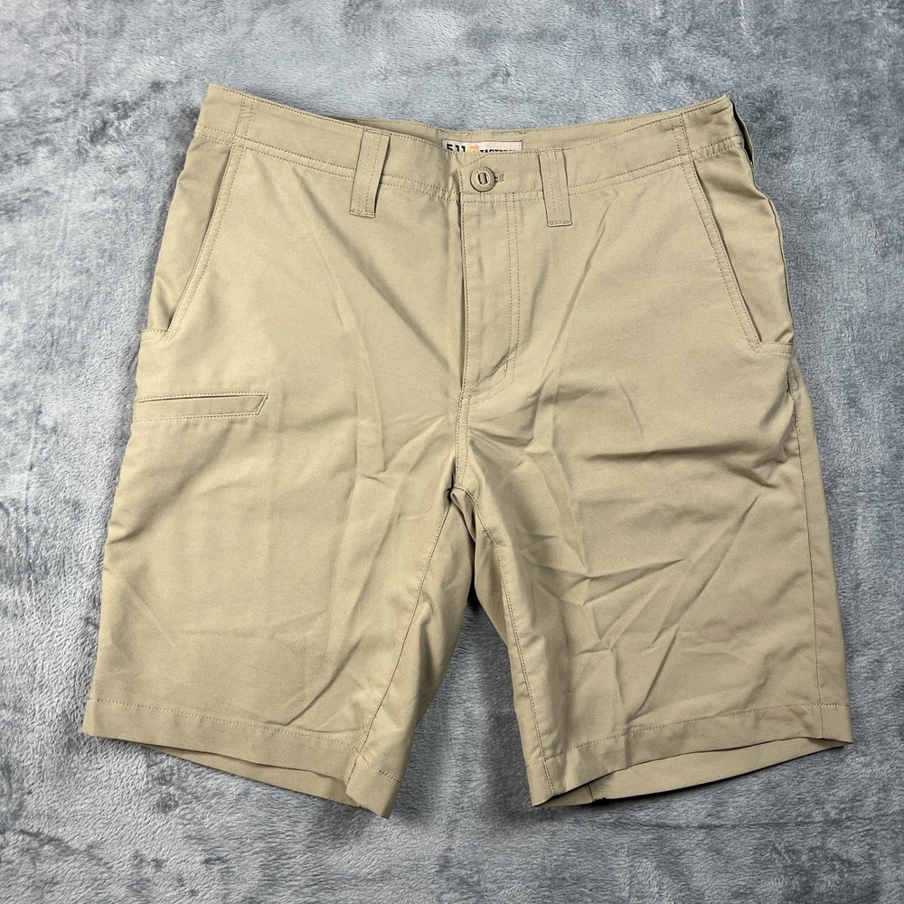 5.11 Tactical Cargo Shorts Men 32 Khaki Utility Pocket Flat Front Hiking Outdoor
